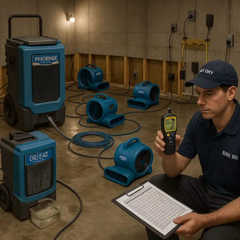 Structural Drying and Dehumidification process in Bettendorf, IA